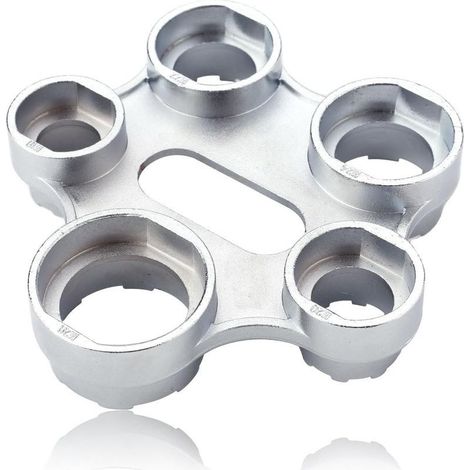 10 Tailles de Clé à Barboteuse pour Robinet,Clé de Montage pour Aérateur, Aérateur Buse Mélangeuse Aérateur,Chromée Clé de Mousseur Robinet M24,Outil Polyvalent pour l'Ajustement du Débit d'Eau (1/5)