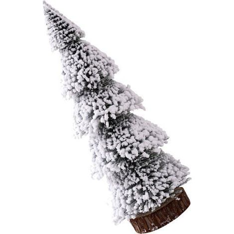 Petit sapin de Noël miniature - KAGOLOW - Base en bois - Décoration de table - Pour fête de Noël - Pour maison (1/4)