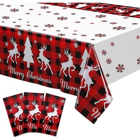 Nappe De Table - 137 x 274 cm - En Plastique - Pour Décoration De Fêtes - Lot De 3 (1/5)