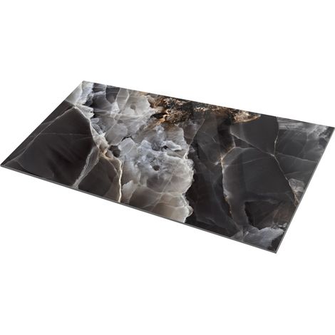 Lavita Fliese Feinsteinzeug Wand- und Bodenfliese HG Dazzle Onyx Black Glänzend 60x120 Rektifizierte Frostbeständig Qualität Gres : 1,44 m2 pro Packung