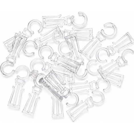 Lot de 20 suspendeurs doubles pour rideaux de 8/12mm en Cristal - Boulet (1/4)
