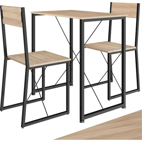 Lot chaises de salle à manger 3 pièces en panneau aggloméré bois clair (1/5)