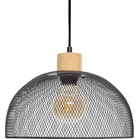 Lámpara colgante 'Sam' negro - metal D. 30 cm - Atmosphera créateur d'intérieur (1/4)