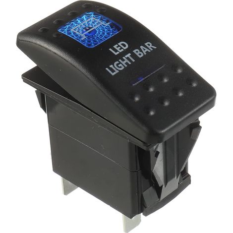 12V Interrupteur à Bascule, 5 broches Rocker Switch Blue LED lamp Commutateur, pour voiture barre camion Train (Bar Light) (1/5)