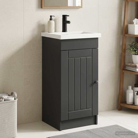 vidaXL Mobile da bagno con lavabo Nero 42 x 40 x 84,5 cm