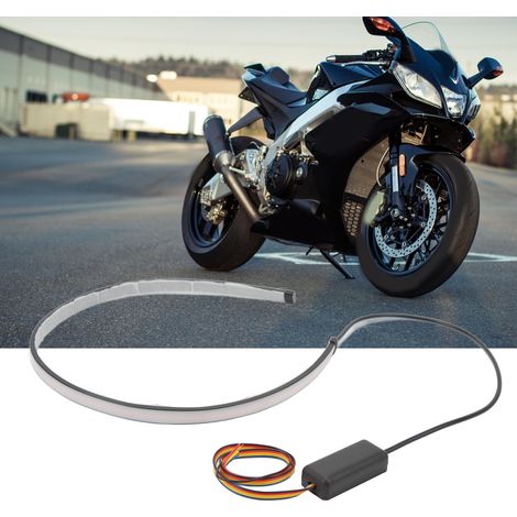 Rot + orangefarbener 12V-Bremslichtstreifen für Tagfahrlicht, geeignet für Autos, Motorräder und Elektrofahrzeuge (60 cm) (1/5)