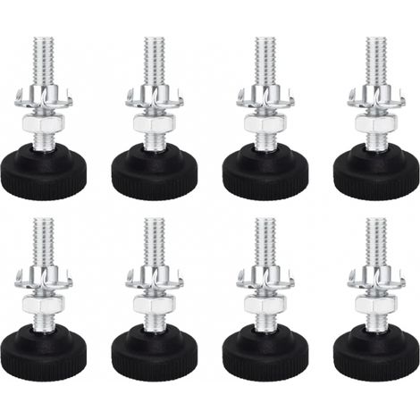 Lot de 8 vis de mise à niveau réglables pour pieds de meubles en métal M8 x 50 mm