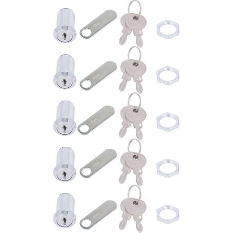 5 set di serrature a camma per armadietti, 30 mm/1,18 pollici, sicurezza per camper, cassetti, cassette postali, cassette degli attrezzi.