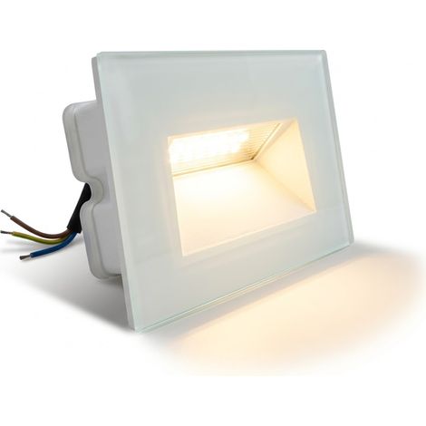 Segnapasso LED da Incasso per 503 a Parete IP65 5W 500 Lumen CCT Switch Luce Calda Fredda e Naturale Vetro Frontale per Scale Corridoi e Esterno (1/5)