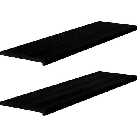 Fensterbänke 2 Stk. Dunkelbraun 140x40x2 cm Massivholz Eiche