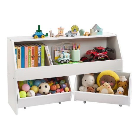 Organisateur de jouets en bois bibliothèque pour enfants avec (1/5)