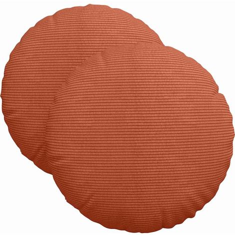 Maison Exclusive - Cojines para asiento 2 pcs Rojo Naranja Ø 40 c