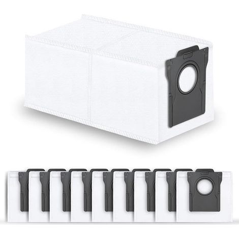 10 Sacs à Poussière de Rechange 3,2L pour Robot Aspirateurs Dreame L10s Ultra Gen 2/Gen 3, X30/X40/X50/Aqua10 Ultra, L10s/L40s/L50s Pro Ultra, L40/L50 Ultra AE, pour Mova E30/V50/E40/Z50/Z60/P50 Ultra