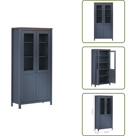 The Living Store Aparador Hill madera de pino gris 85x37x170,5 cm - Aparador de pino