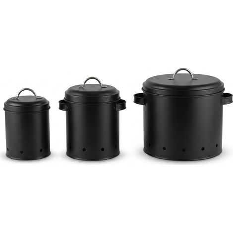 Set von 3 Metallbehältern mit Deckeln, Ø 12–23,5 cm (1/5)