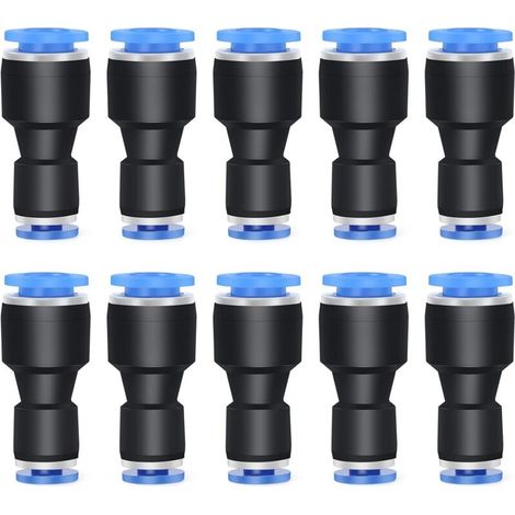 10 Stück, gerader Reduzierverbinder mit 10 mm Außendurchmesser x 8 mm Außendurchmesser für Verbindungsstücke, pneumatische Schlauchreduzierverschraubung