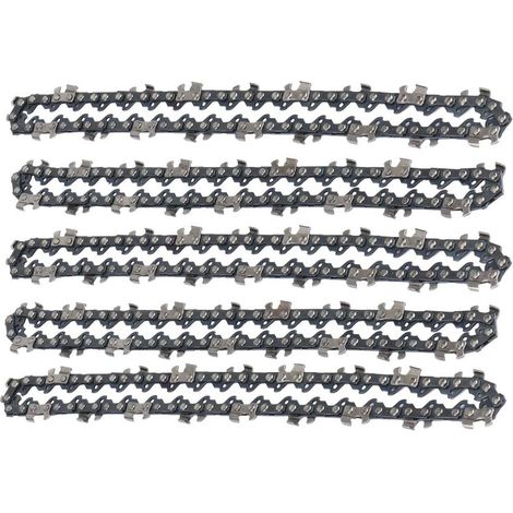 Chaîne de scie miniature 5 pièces de 15 cm (6 pouces), en acier au carbone, accessoire de rechange portable, chaîne de 15 cm (6 pouces) en 37 maillons (1/5)