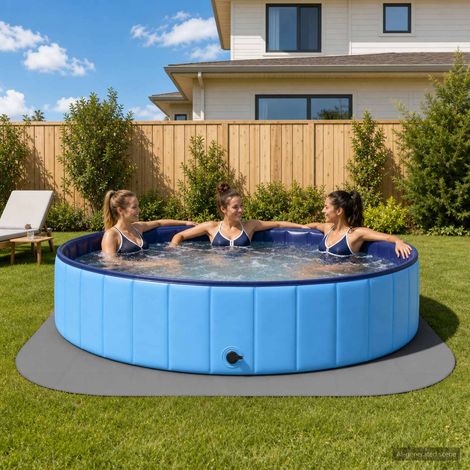 vidaXL Tapete para piscina 49 uds. Ø 408 cm Redondo Espuma EVA Gris (1/5)