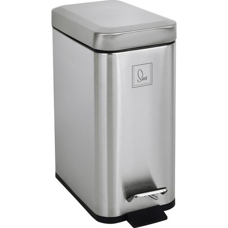 SVITA STM5 Mülleimer Treteimer 5l inkl. Inneneimer Softclose-Deckel Silber