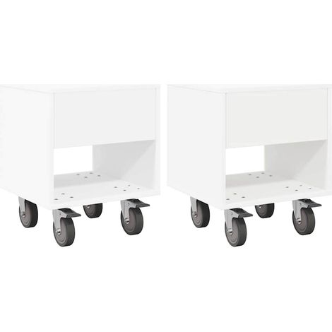 Maison Exclusive - Comodino 2 pcs Bianco 40,5 x 40 x 48 cm Legno multistrato