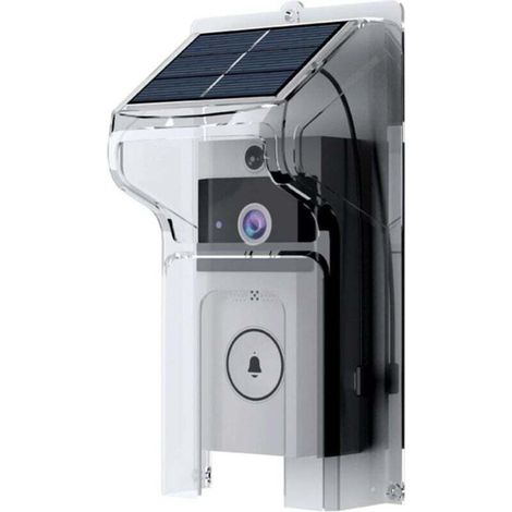 [JAMAIS UTILISÉ]Copertura antipioggia per campanello con pannello solare, plastica trasparente, protezione resistente alle intemperie, facile installazione per tutti i modelli di campanello.