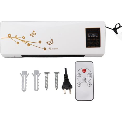 Radiateur d'appoint mural avec télécommande, climatiseur silencieux, fonction minuterie, pour maison et bureau, prise UE 220V (1/5)