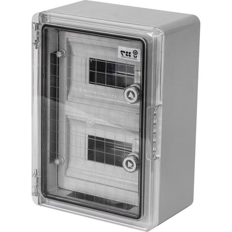 Armario distribución 16 módulos (8x2) 250x350x150mm. Puerta transparente