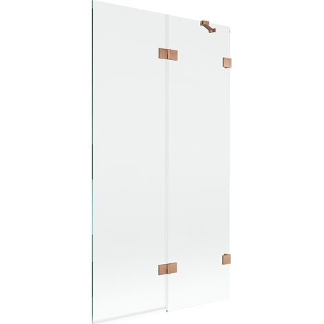 Mexen Lunar paroi de baignoire pliante 2 panneaux droite 100 x 150 cm, transparent, cuivre brossé - 897-100-100-65-00-P (1/5)