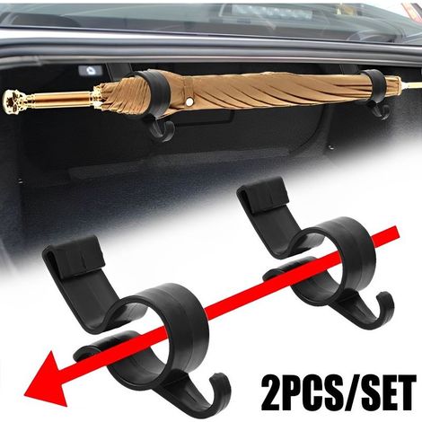 Lot de 2 supports pour parapluies de voiture — Crochets de coffre, supports pour parapluies, crochets pour plantes ou serviettes