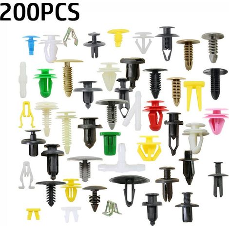 Rivet - Fixation Plastique Pour Carrosserie Automobile - Pour Ailerons Pare-Chocs Portes - 200 Pièces (1/5)