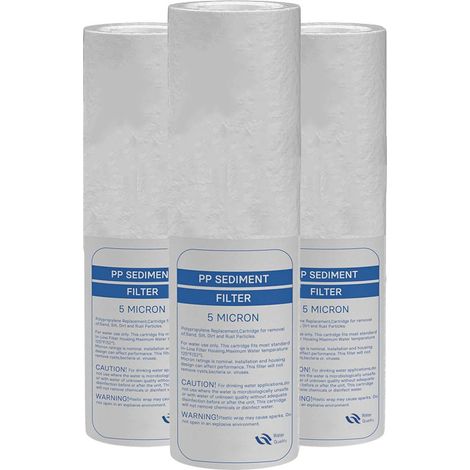 Desineo – Lot de 3 cartouches anti-sédiment 5 microns – Filtration eau 9-3/4 à 10 pouces – Compatible tous porte-filtres standards