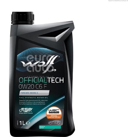 WOLF - Huile moteur OFFICIALTECH 0W20 C6 F - Bidon de 1 litre - 1048794 - Ce produit de marque WOLF est neuf.