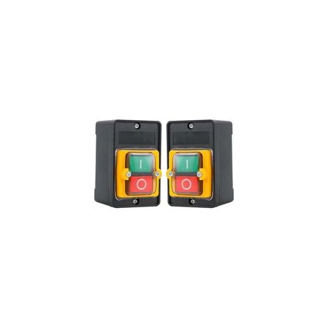 2 pcs Commutateur à Bouton Poussoir, AC220V / 380V 10A Interrupteur à Bouton de Commande de Puissance étanche Monophasé/Triphasé, Bouton de Commande Marche/Arrêt Avec Coquillage, Interrupteur Machine