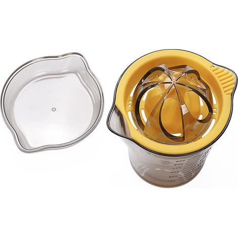 Presse-agrumes manuel avec récipient, extracteur de citron et orange portable, gadget de cuisine facile à nettoyer pour jus frais (1/5)