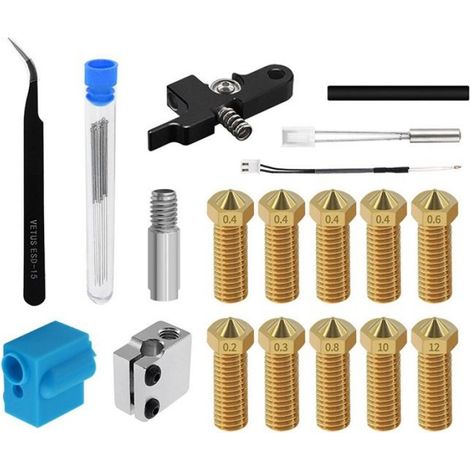 Kit Tube Chauffage Thermistance Manchon Silicone Buse Imprimante 3D - 24 V 64 W - NTC100k - Pour Remplacement Pièces Sidewinder X1 - 1 Unité (1/4)