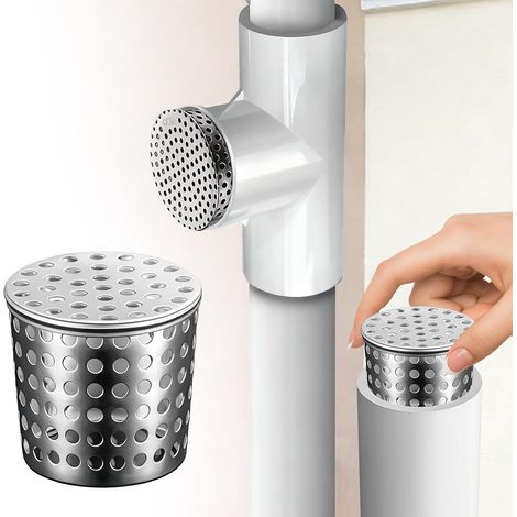 Lot de 2 grilles de protection anti-feuilles en acier inoxydable 304 pour gouttière et tuyau de descente, protection efficace contre les feuilles, la saleté et le colmatage, coniques, spécialement (1/5)