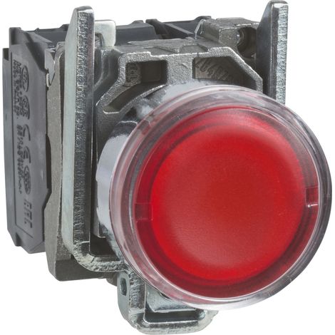 Pulsante luminoso rosso Ø22 - filoghiera ad impulso - 240V - 1NO+1NC - XB4BW34M5