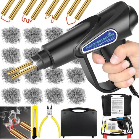 Soudage Plastique,Soudure Plastique 80W,Kit Reparation Plastique avec 6 types de chevilles à souder 900 pièces,Soudeuse Plastique pour pare - chocs/pièces automobiles/Kayak/canoë