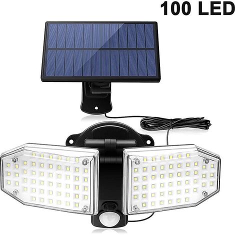 Applique solaire murale divisée, éclairage solaire extérieur avec détecteur de mouvement, 100 LED-AquaForge (1/3)