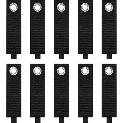 10PCS Organisateur Support Rallonge, Sangles Rangement d'extension Robustes Sangles Câble à Boucle à Crochet Portables avec Œillet pour le Stockage de Câbles de Cordes de Tuyau d'arrosage (1/5)