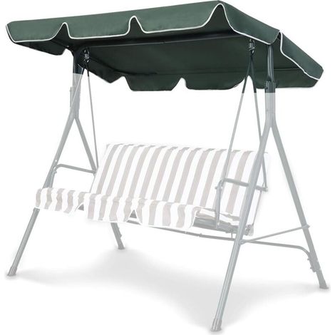 Pare-soleil pour balancelle, toile de rechange universelle, housse de rechange, tissu imperméable et résistant aux UV, dimensions (164 x 114 cm, vert).