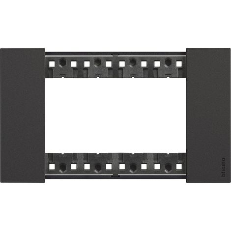 Bticino living now placca 4 moduli in plastica colore nero ka4804kg