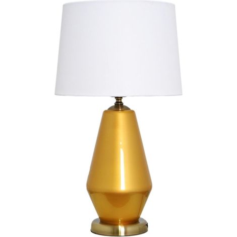 Sobremesa oro base cuero envejecido 1xE27 (1/2)