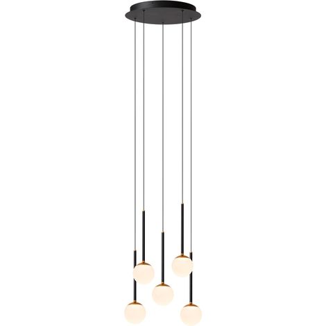 Lampe pendante de conception Calina 5 lumières avec sphères blanches - 24406/37/30 (1/3)