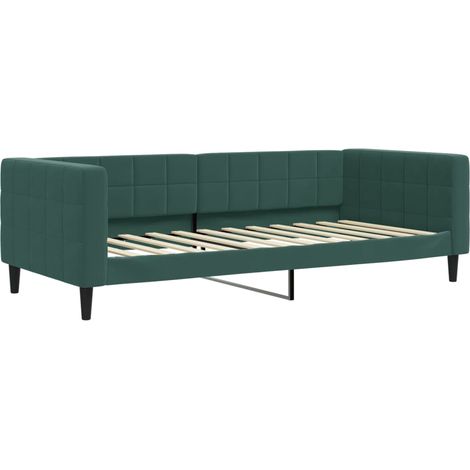 Lit simple,Lit adulte,Lit de repos vert foncé 90x200 cm velours CFW87500 (1/5)