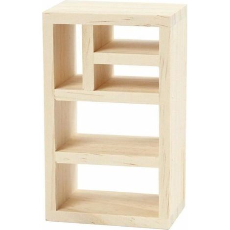 Bibliothèque miniature - Hobby Colors - En Bois - 6x10x4 cm - Décoration - Découpage