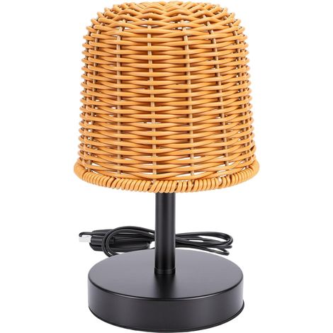 Lampe de Table en Rotin, Abat-jour Plastique tressé à la Main et (1/5)