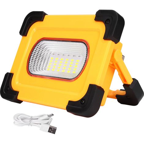 Lampe de travail solaire LED portable étanche IP45, rechargeable USB, avec aimant et réglage de luminosité pour extérieur.