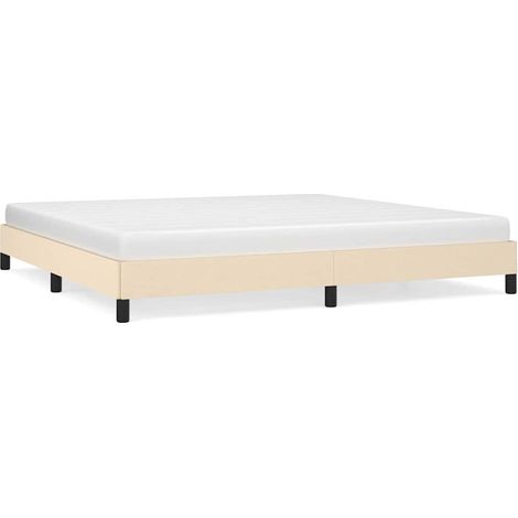 Maison Exclusive - Cama sin colchón tela color crema 200x200 cm (1/5)
