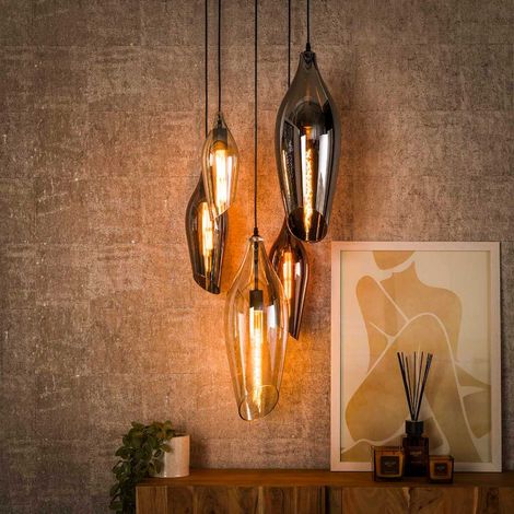 Suspension design en verre 5 lampes COCO (1/5)